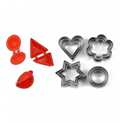 Steel &Plastic 12 Pcs Cookie Cutter with Different Shape (Multicolor)