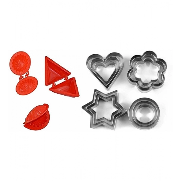 Dropship Steel &amp; Plastic 12 Pcs Cookie Cutter with Different Shape (Multicolor)