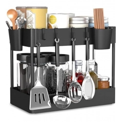 Plastic Tier Under Sink Organizer (Black)