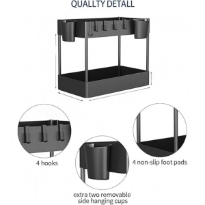 Generic Plastic Tier Under Sink Organizer (Black)