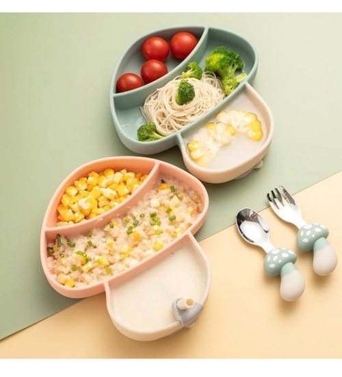 Silicon Mushroom Children Plate Tablewar (Multicolor)