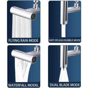 Generic Plastic Faucet Waterfall Kitchen Tap Anti Splashing (Silver)