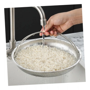 Generic Steel Basket Plate Household Food Steamer Stainless Steel Handle (Silver)