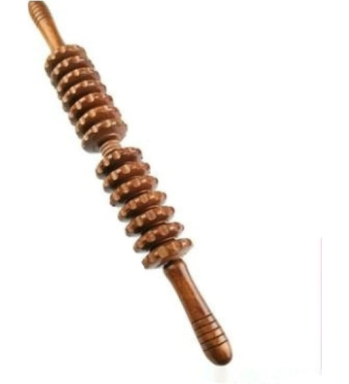 Wood Massager Muscle Relief Roller Tool (Multicolor)