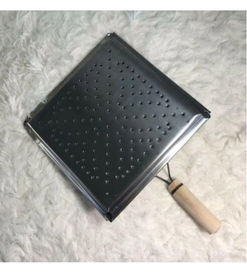 Steel Toaster Black Square Stainless Steel Papad Jali (Black)