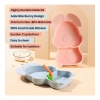Dropship Silicon Bunny Children Plate Tableware (Multicolor)