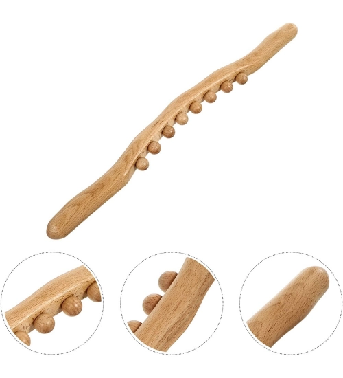 Wood Gua Sha Massager Therapy Tool Manual 8 Beads (Wood)