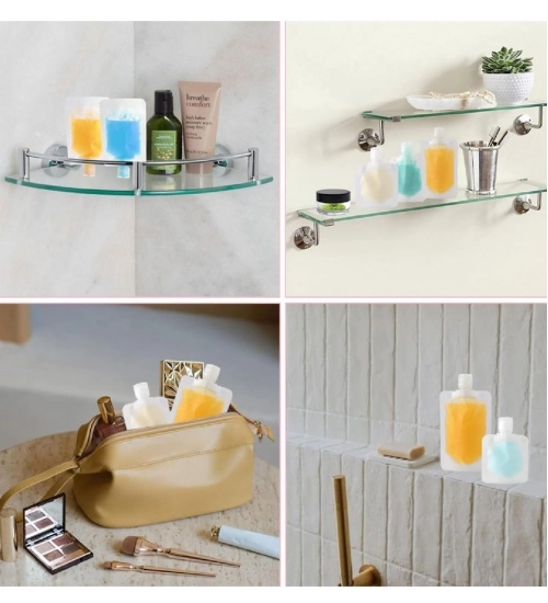 6Pcs Plastic Reusable Refillable Squeeze Lotion Bag (White)