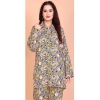 Dropship Women's Rayon Printed Mandarin Collar Full Sleeve Co Ord Set (Green)