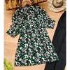 Dropship Women's Muslin Printed Mandarin Collar 3-4th Sleeve Kurti With Pant Set (Green)