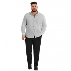 Mens Casual Cotton Solid Full Sleeve Shirt (Grey)