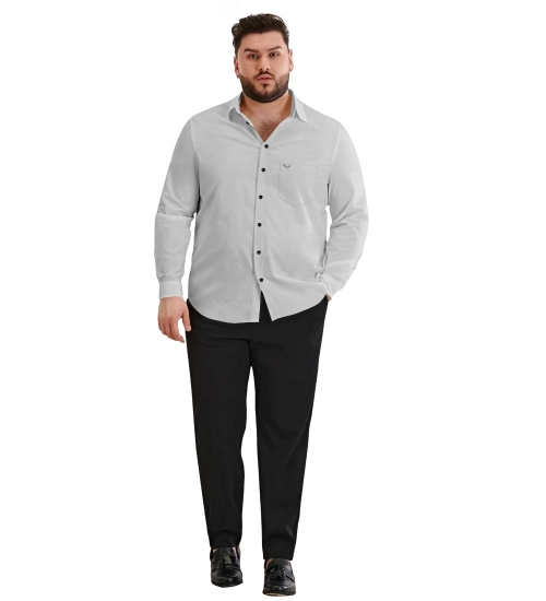 Mens Casual Cotton Solid Full Sleeve Shirt (Grey)