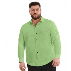 Mens Casual Cotton Solid Full Sleeve Shirt (Pista)