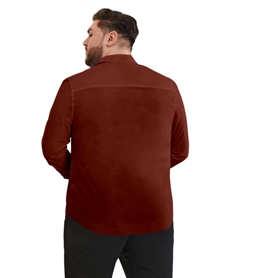 Mens Casual Cotton Solid Full Sleeve Shirt (Maroon)