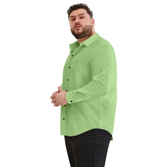 Mens Casual Cotton Solid Full Sleeve Shirt (Pista)