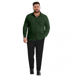 Mens Casual Cotton Solid Full Sleeve Shirt (Green)