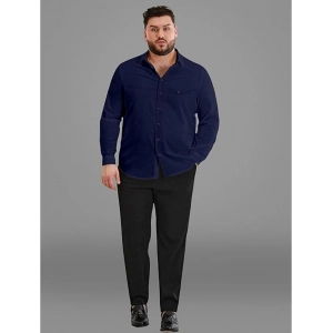 Generic Mens Casual Cotton Solid Full Sleeve Shirt (Navy Blue)