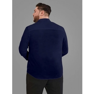Generic Mens Casual Cotton Solid Full Sleeve Shirt (Navy Blue)