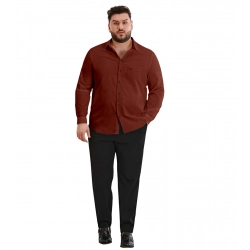 Mens Casual Cotton Solid Full Sleeve Shirt (Maroon)