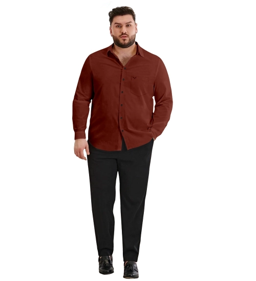 Mens Casual Cotton Solid Full Sleeve Shirt (Maroon)