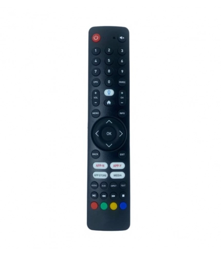 Smart TV Remote No. 1090 with App Store - Media Functions- Compatible-Replacement for Elista Smart TV LCD-LED Remote Control (Black)