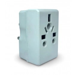 3 in 1 Worldwide Universal Multi Plug Socket Travel Adapter Plug with Surge Protector (White)