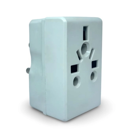3 in 1 Worldwide Universal Multi Plug Socket Travel Adapter Plug with Surge Protector (White)