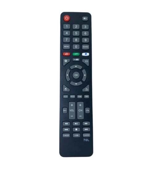 Smart TV Remote No. 1092 with YouTube Functions- Compatible-Replacement for Akai Smart TV LCD-LED Remote Control (Black)