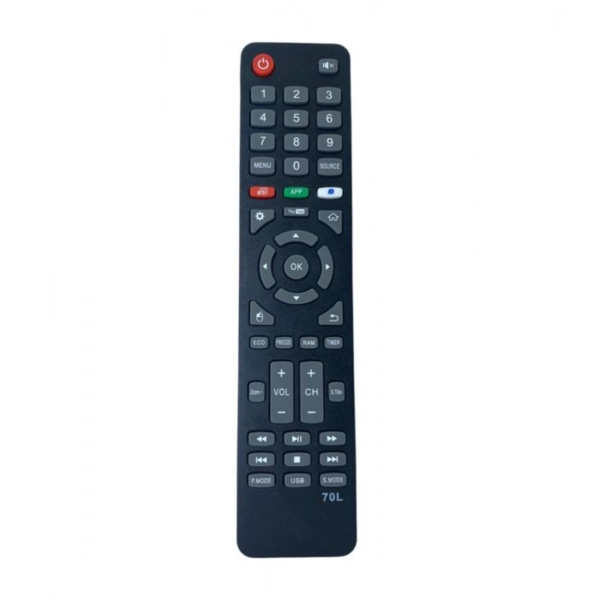 Dropship Smart TV Remote No. 1092 with YouTube Functions- Compatible-Replacement for Akai Smart TV LCD-LED Remote Control (Black)