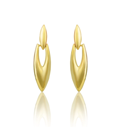 Women's brassNew Gold Tone Polish Mini Office Earrings (Gold Plated)