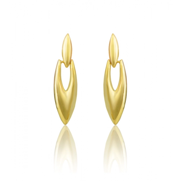 Dropship Women's brassNew Gold Tone Polish Mini Office Earrings (Gold Plated)