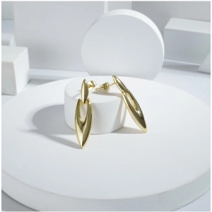 Generic Women's brassNew Gold Tone Polish Mini Office Earrings (Gold Plated)