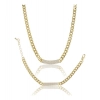 Women's Stainless Steel Gold Polish Polish Hand Bracelet And Necklace (Gold Plated)