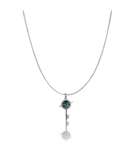Women's Stainless Steel Key Design Delicate Chain (Silver Plated)