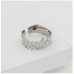 Stainless Steel Silver Polish Freesize Western Finger Ring (Silver Plated)