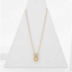 Women's Stainless Steel Heart Shape Golden Delicate Pendent Chain (Gold Plated)