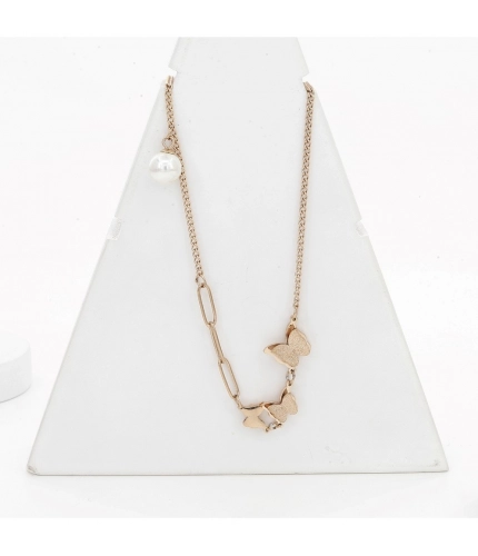 Women's Stainless Steel Butterfly Pendent Delicate Chain (Gold Plated)