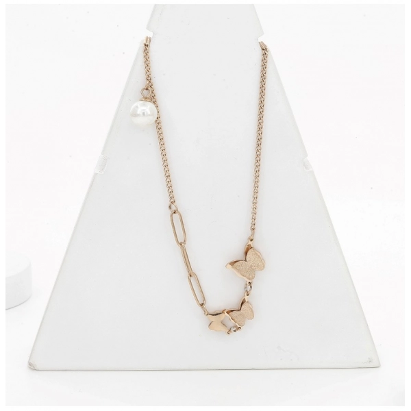 Dropship Women's Stainless Steel Butterfly Pendent Delicate Chain (Gold Plated)