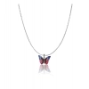 Dropship Women's Stainless Steel Colorful Butterfly Pendent Dailywear chain (Silver Plated)