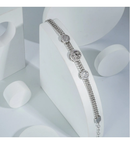 Stainless Steel Unisex Silver Freesize Loose Bracelet (Silver Plated) Stainless Steel Unisex Silver Freesize Loose Bracelet (Silver Plated)