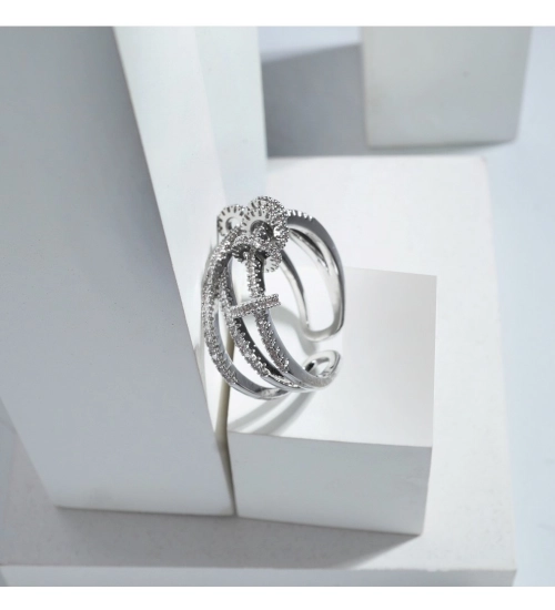 Stainless Steel Silver High-quality Freesize Ring (Silver Plated)