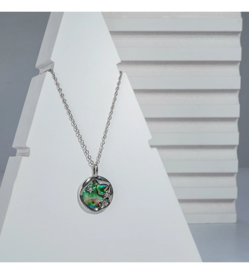 Women's Stainless Steel Galaxy Pendent Delicate Chain (Silver Plated) Women's Stainless Steel Galaxy Pendent Delicate Chain (Silver Plated)