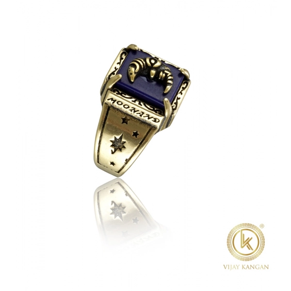 Dropship Stainless Steel German polish moon design Freesize ring (Gold Plated)