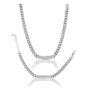 Women's Stainless Steel Silver Polish Hand Bracelet And Necklace (Silver Plated)