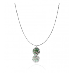 Women's Stainless Steel Galaxy Pendent Delicate Chain (Silver Plated)