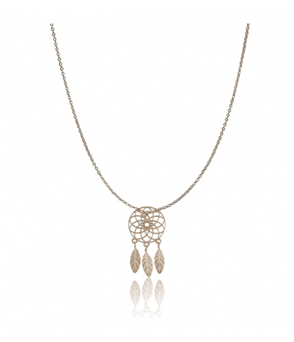 Women's Stainless Steel Dream Catcher Pendent Delicate Chain (Gold Plated)