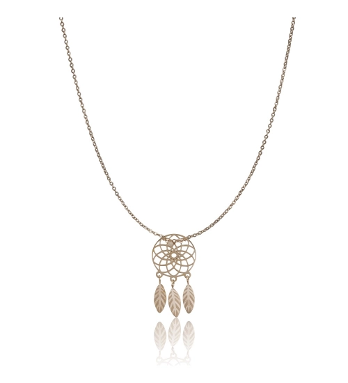 Women's Stainless Steel Dream Catcher Pendent Delicate Chain (Gold Plated)