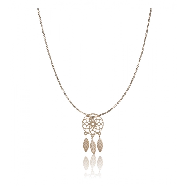 Dropship Women's Stainless Steel Dream Catcher Pendent Delicate Chain (Gold Plated)