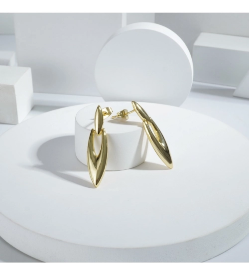 Women's Stainless Steel Gold Earrings (Gold Plated)