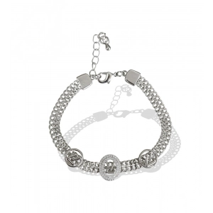 Generic Stainless Steel Unisex Silver Freesize Stainless Steel Loose Bracelet (Silver Plated)